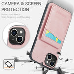 Fierre Shann Crazy Horse Porta carte Cover posteriore Custodia per cellulare in PU, For iPhone 13, For iPhone 13 Pro, For iPhone 13 Pro Max, For iPhone 12 / 12 Pro