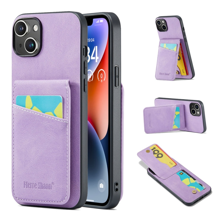 Fierre Shann Crazy Horse Porta carte Cover posteriore Custodia per cellulare in PU, For iPhone 13, For iPhone 13 Pro, For iPhone 13 Pro Max, For iPhone 12 / 12 Pro
