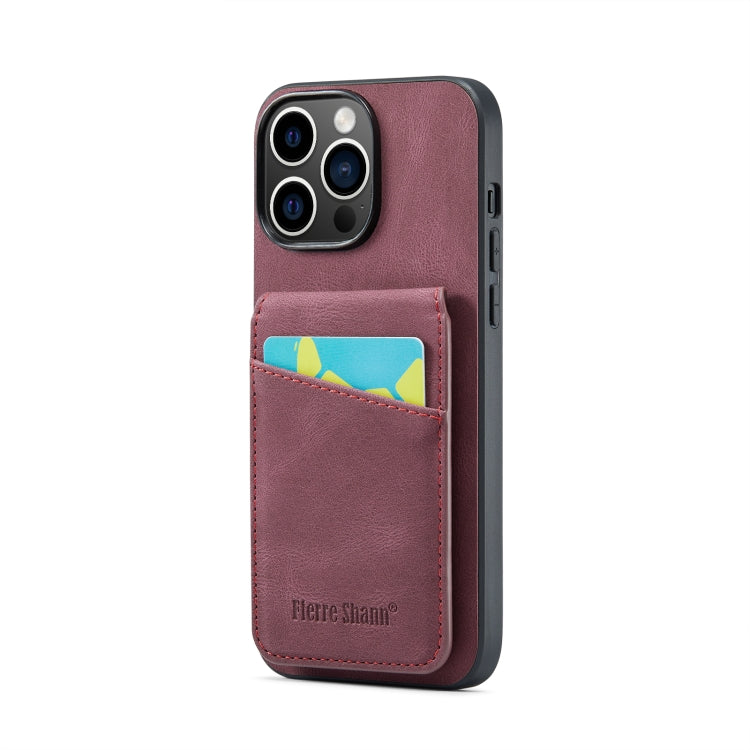 Fierre Shann Crazy Horse Porta carte Cover posteriore Custodia per cellulare in PU, For iPhone 13, For iPhone 13 Pro, For iPhone 13 Pro Max, For iPhone 12 / 12 Pro