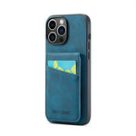 Fierre Shann Crazy Horse Porta carte Cover posteriore Custodia per cellulare in PU, For iPhone 13, For iPhone 13 Pro, For iPhone 13 Pro Max, For iPhone 12 / 12 Pro