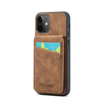 Fierre Shann Crazy Horse Porta carte Cover posteriore Custodia per cellulare in PU, For iPhone 13, For iPhone 13 Pro, For iPhone 13 Pro Max, For iPhone 12 / 12 Pro
