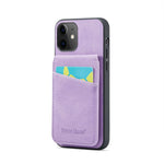 Fierre Shann Crazy Horse Porta carte Cover posteriore Custodia per cellulare in PU, For iPhone 13, For iPhone 13 Pro, For iPhone 13 Pro Max, For iPhone 12 / 12 Pro