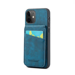 Fierre Shann Crazy Horse Porta carte Cover posteriore Custodia per cellulare in PU, For iPhone 13, For iPhone 13 Pro, For iPhone 13 Pro Max, For iPhone 12 / 12 Pro