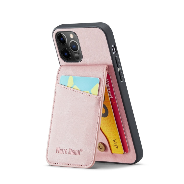 Fierre Shann Crazy Horse Porta carte Cover posteriore Custodia per cellulare in PU, For iPhone 12 Pro Max, For iPhone SE 2022 / 2020 / 7 / 8