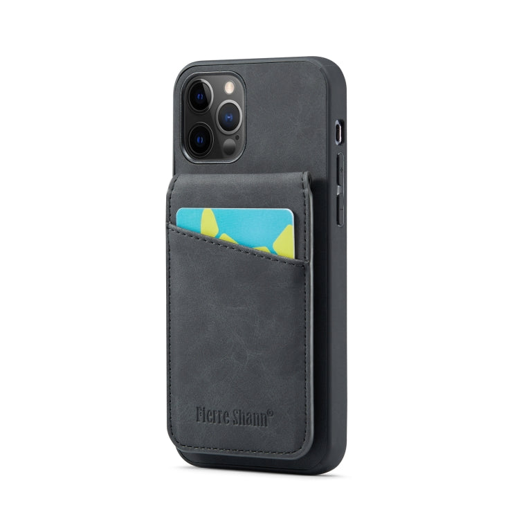 Fierre Shann Crazy Horse Porta carte Cover posteriore Custodia per cellulare in PU, For iPhone 12 Pro Max, For iPhone SE 2022 / 2020 / 7 / 8