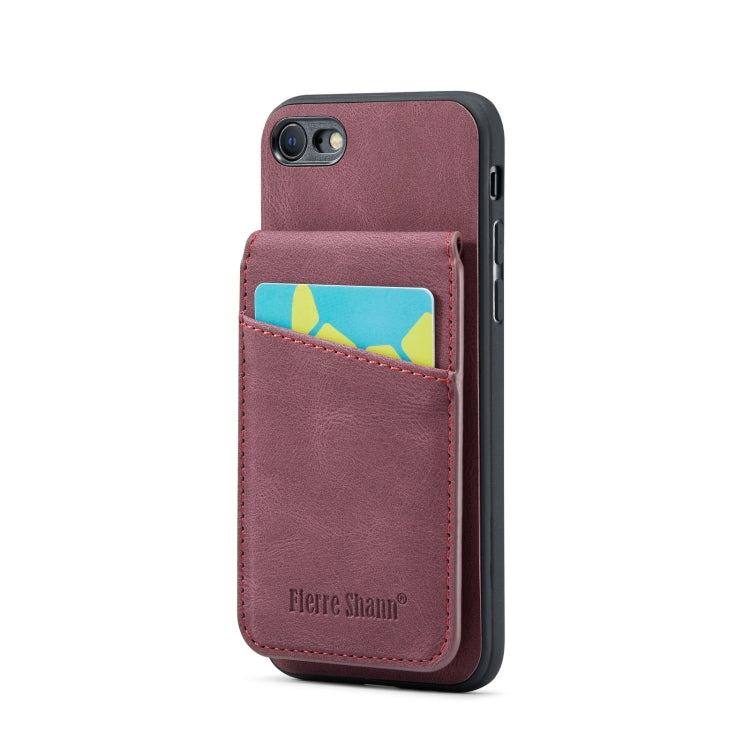 Fierre Shann Crazy Horse Porta carte Cover posteriore Custodia per cellulare in PU, For iPhone 12 Pro Max, For iPhone SE 2022 / 2020 / 7 / 8