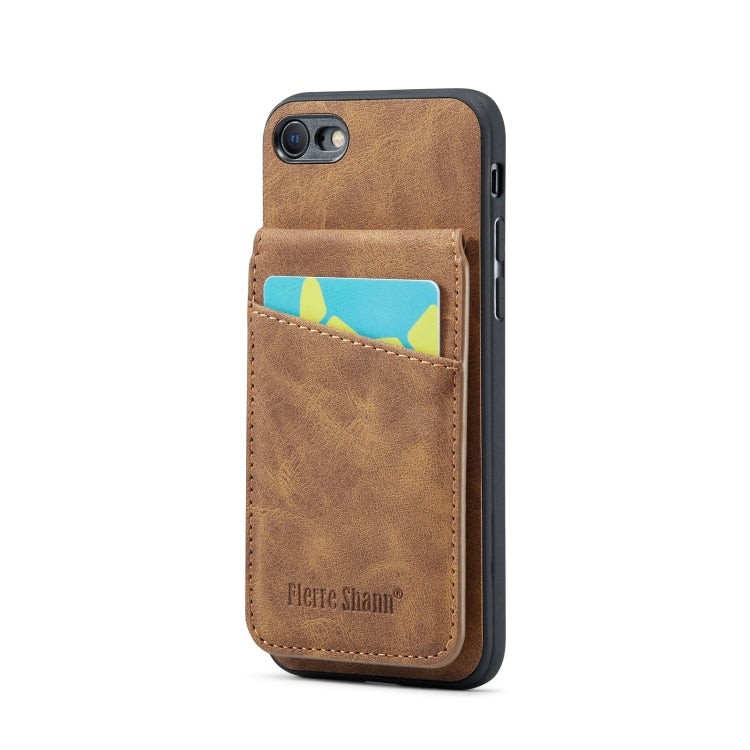 Fierre Shann Crazy Horse Porta carte Cover posteriore Custodia per cellulare in PU, For iPhone 12 Pro Max, For iPhone SE 2022 / 2020 / 7 / 8
