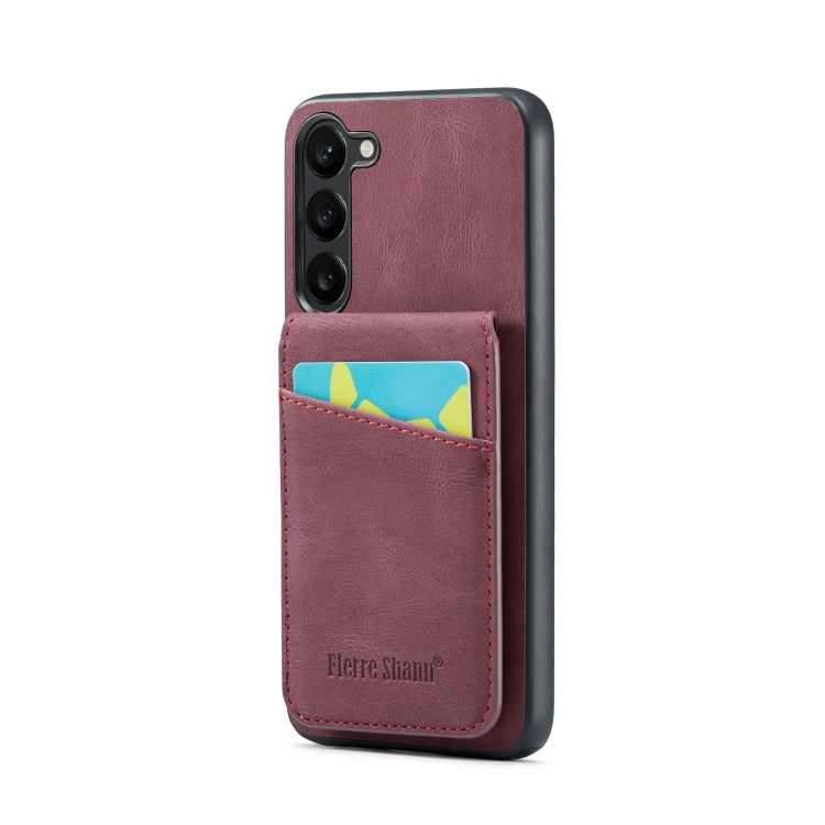 Fierre Shann Crazy Horse Porta carte Cover posteriore Custodia per cellulare in PU, For Samsung Galaxy S22 Ultra 5G, For Samsung Galaxy S23 5G, For Samsung Galaxy S23+ 5G, For Samsung Galaxy S23 Ultra 5G
