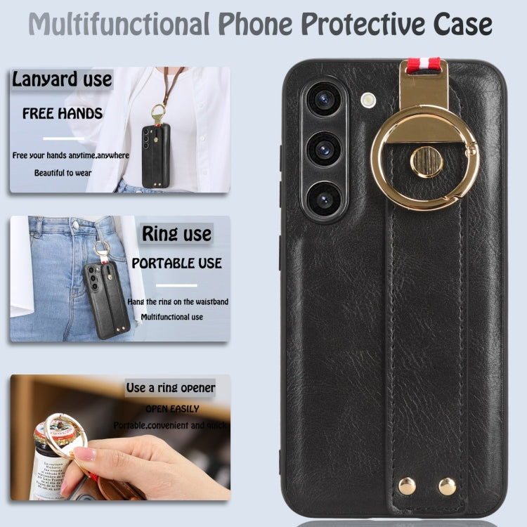 Custodia per telefono posteriore in pelle con cinturino, For Samsung Galaxy S23 5G, For Samsung Galaxy S23 Ultra 5G, For Samsung Galaxy S22 5G
