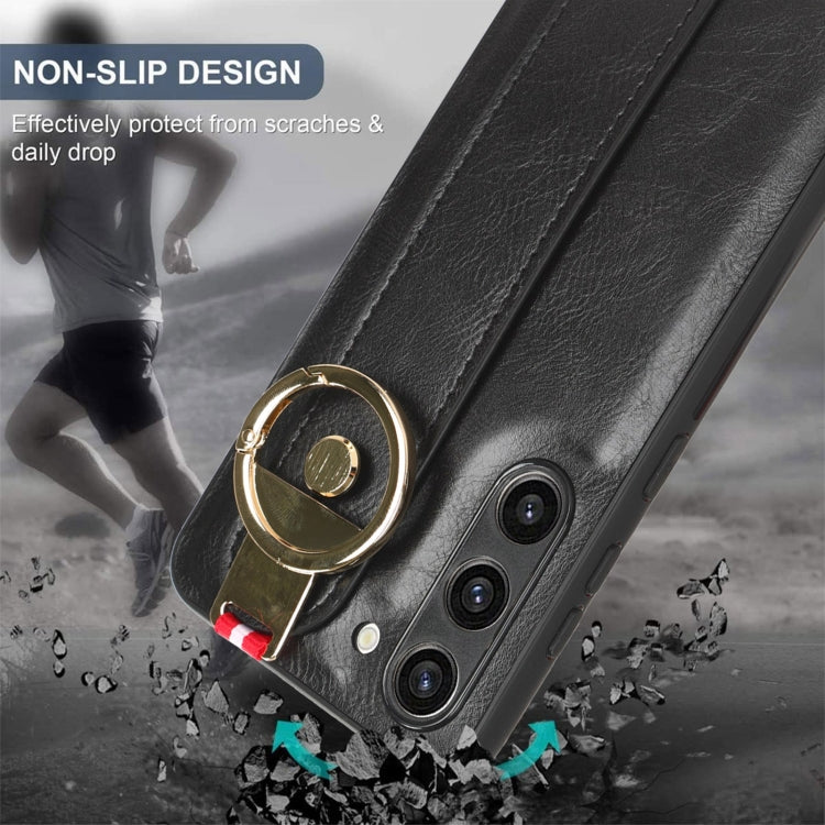 Custodia per telefono posteriore in pelle con cinturino, For Samsung Galaxy S23 5G, For Samsung Galaxy S23 Ultra 5G, For Samsung Galaxy S22 5G
