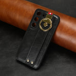 Custodia per telefono posteriore in pelle con cinturino, For Samsung Galaxy S23 5G, For Samsung Galaxy S23 Ultra 5G, For Samsung Galaxy S22 5G