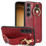 Custodia per telefono posteriore in pelle con cinturino, For Samsung Galaxy S23 5G, For Samsung Galaxy S23 Ultra 5G, For Samsung Galaxy S22 5G