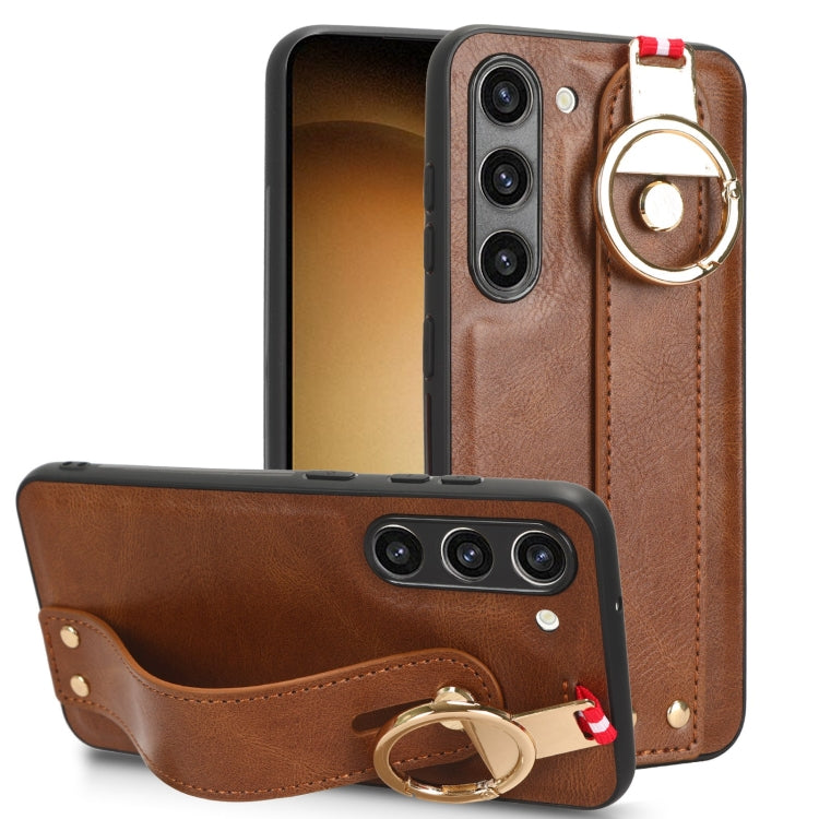 Custodia per telefono posteriore in pelle con cinturino, For Samsung Galaxy S23 5G, For Samsung Galaxy S23 Ultra 5G, For Samsung Galaxy S22 5G