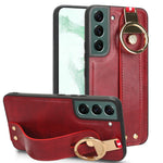 Custodia per telefono posteriore in pelle con cinturino, For Samsung Galaxy S23 5G, For Samsung Galaxy S23 Ultra 5G, For Samsung Galaxy S22 5G