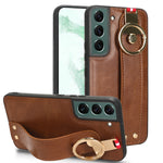 Custodia per telefono posteriore in pelle con cinturino, For Samsung Galaxy S23 5G, For Samsung Galaxy S23 Ultra 5G, For Samsung Galaxy S22 5G