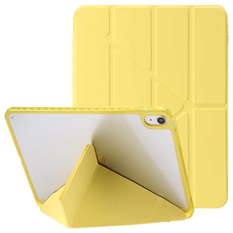 Custodia per tablet in pelle con deformazione acrilica trasparente, For iPad 10th Gen 10.9 2022, For iPad Pro 12.9 2022 / 2021 / 2020