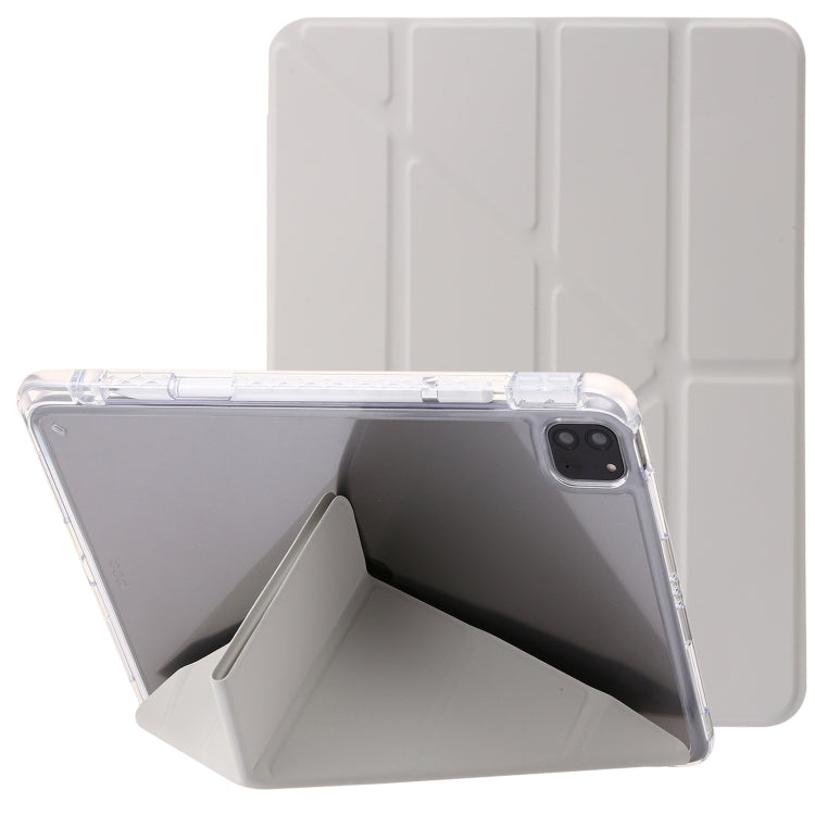 Custodia per tablet in pelle con deformazione acrilica trasparente, For iPad 10th Gen 10.9 2022, For iPad Pro 12.9 2022 / 2021 / 2020
