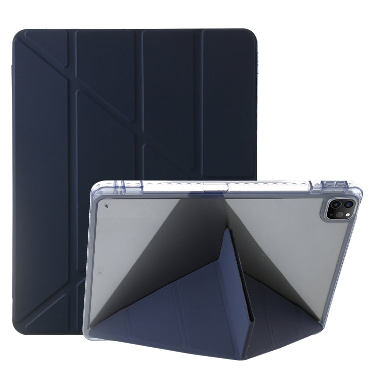 Custodia per tablet in pelle con deformazione acrilica trasparente, For iPad 10th Gen 10.9 2022, For iPad Pro 12.9 2022 / 2021 / 2020