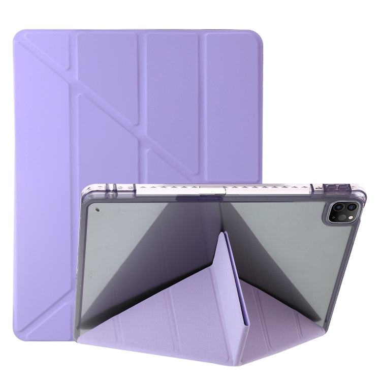 Custodia per tablet in pelle con deformazione acrilica trasparente, For iPad 10th Gen 10.9 2022, For iPad Pro 12.9 2022 / 2021 / 2020