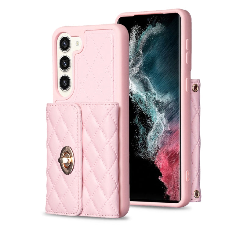 Custodia per telefono in pelle rombica a portafoglio con fibbia in metallo orizzontale, For Samsung Galaxy S23+ 5G, For Samsung Galaxy S23 Ultra 5G, For Samsung Galaxy S22 Ultra 5G, For Samsung Galaxy S21 FE 5G