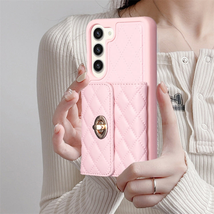 Custodia per telefono in pelle rombica a portafoglio con fibbia in metallo orizzontale, For Samsung Galaxy S23+ 5G, For Samsung Galaxy S23 Ultra 5G, For Samsung Galaxy S22 Ultra 5G, For Samsung Galaxy S21 FE 5G