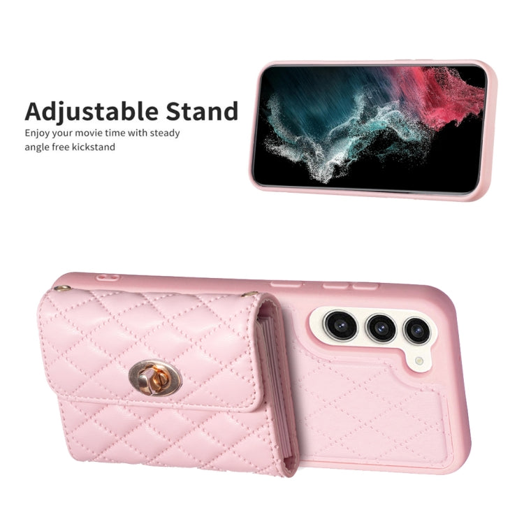Custodia per telefono in pelle rombica a portafoglio con fibbia in metallo orizzontale, For Samsung Galaxy S23+ 5G, For Samsung Galaxy S23 Ultra 5G, For Samsung Galaxy S22 Ultra 5G, For Samsung Galaxy S21 FE 5G