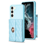 Custodia per telefono in pelle rombica a portafoglio con fibbia in metallo orizzontale, For Samsung Galaxy S23+ 5G, For Samsung Galaxy S23 Ultra 5G, For Samsung Galaxy S22 Ultra 5G, For Samsung Galaxy S21 FE 5G