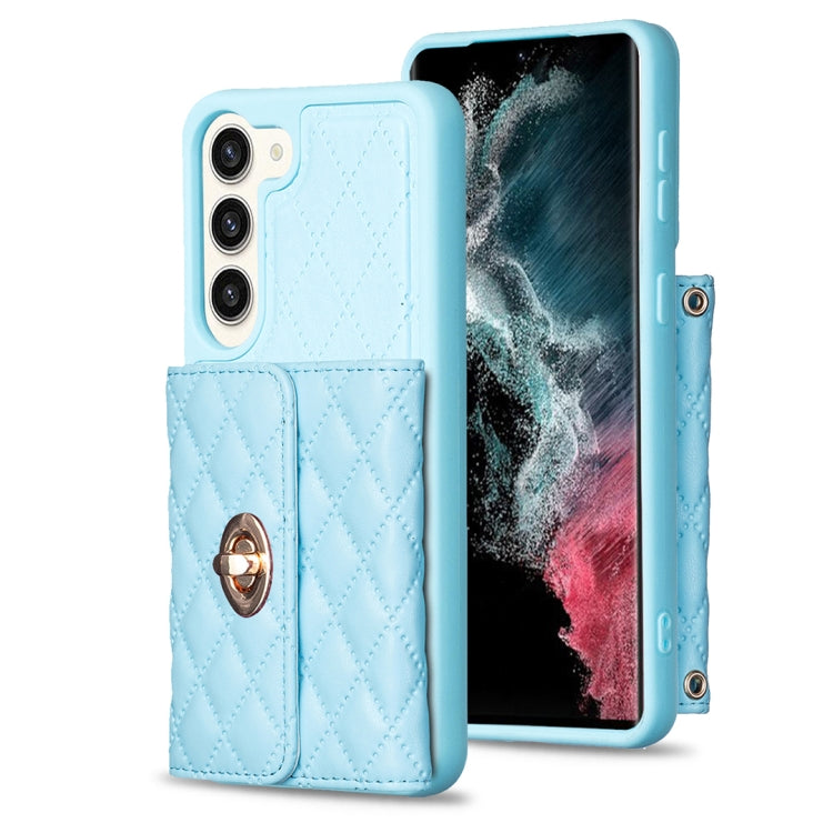 Custodia per telefono in pelle rombica a portafoglio con fibbia in metallo orizzontale, For Samsung Galaxy S23+ 5G, For Samsung Galaxy S23 Ultra 5G, For Samsung Galaxy S22 Ultra 5G, For Samsung Galaxy S21 FE 5G