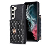 Custodia per telefono in pelle rombica a portafoglio con fibbia in metallo orizzontale, For Samsung Galaxy S23+ 5G, For Samsung Galaxy S23 Ultra 5G, For Samsung Galaxy S22 Ultra 5G, For Samsung Galaxy S21 FE 5G