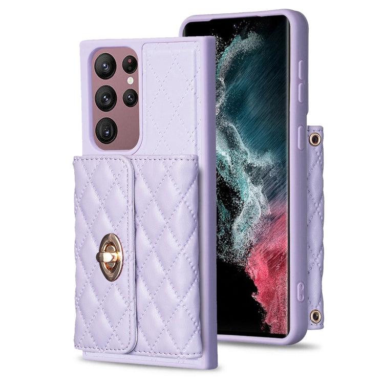 Custodia per telefono in pelle rombica a portafoglio con fibbia in metallo orizzontale, For Samsung Galaxy S23+ 5G, For Samsung Galaxy S23 Ultra 5G, For Samsung Galaxy S22 Ultra 5G, For Samsung Galaxy S21 FE 5G