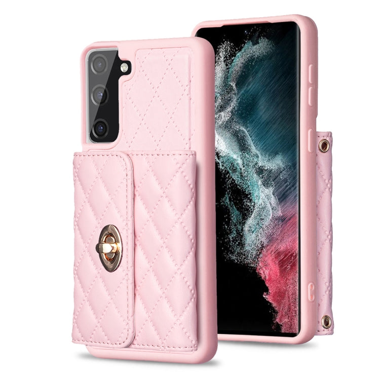 Custodia per telefono in pelle rombica a portafoglio con fibbia in metallo orizzontale, For Samsung Galaxy S23+ 5G, For Samsung Galaxy S23 Ultra 5G, For Samsung Galaxy S22 Ultra 5G, For Samsung Galaxy S21 FE 5G