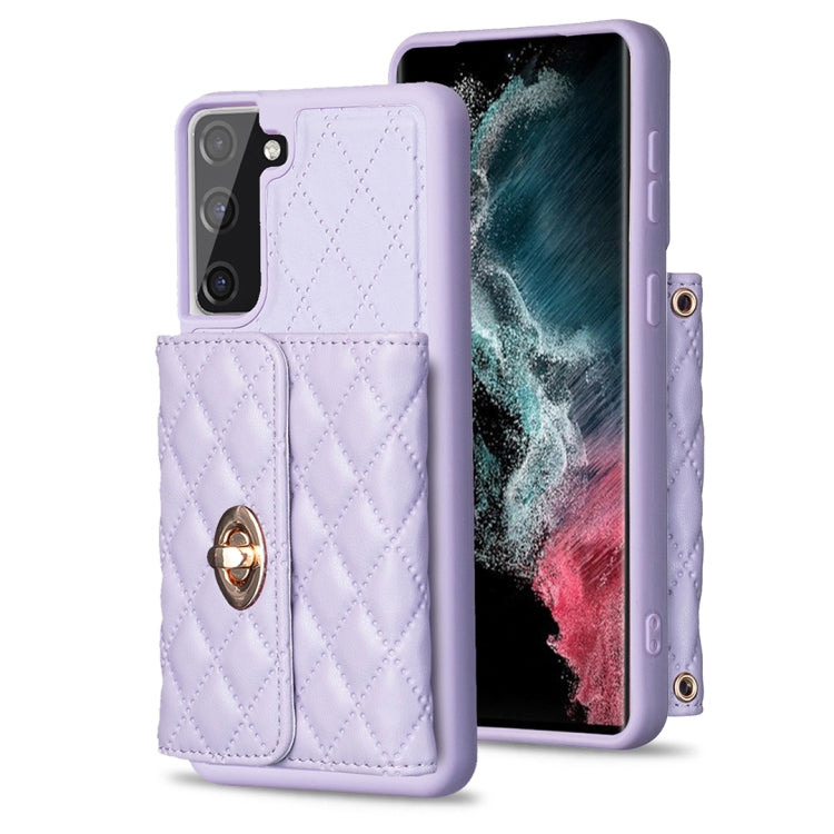 Custodia per telefono in pelle rombica a portafoglio con fibbia in metallo orizzontale, For Samsung Galaxy S23+ 5G, For Samsung Galaxy S23 Ultra 5G, For Samsung Galaxy S22 Ultra 5G, For Samsung Galaxy S21 FE 5G