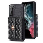 Custodia per telefono in pelle rombica a portafoglio con fibbia in metallo orizzontale, For Samsung Galaxy S23+ 5G, For Samsung Galaxy S23 Ultra 5G, For Samsung Galaxy S22 Ultra 5G, For Samsung Galaxy S21 FE 5G