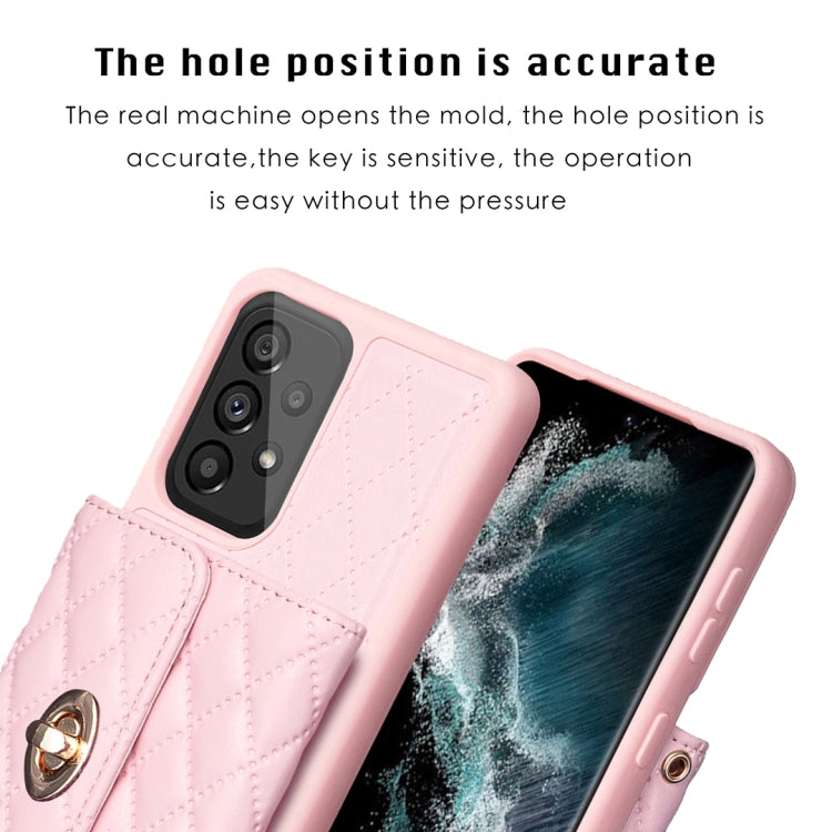 Custodia per telefono in pelle rombica a portafoglio con fibbia in metallo orizzontale, For Samsung Galaxy A53 5G, For Samsung Galaxy A54 5G