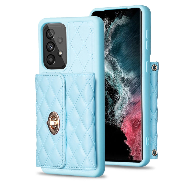 Custodia per telefono in pelle rombica a portafoglio con fibbia in metallo orizzontale, For Samsung Galaxy A53 5G, For Samsung Galaxy A54 5G