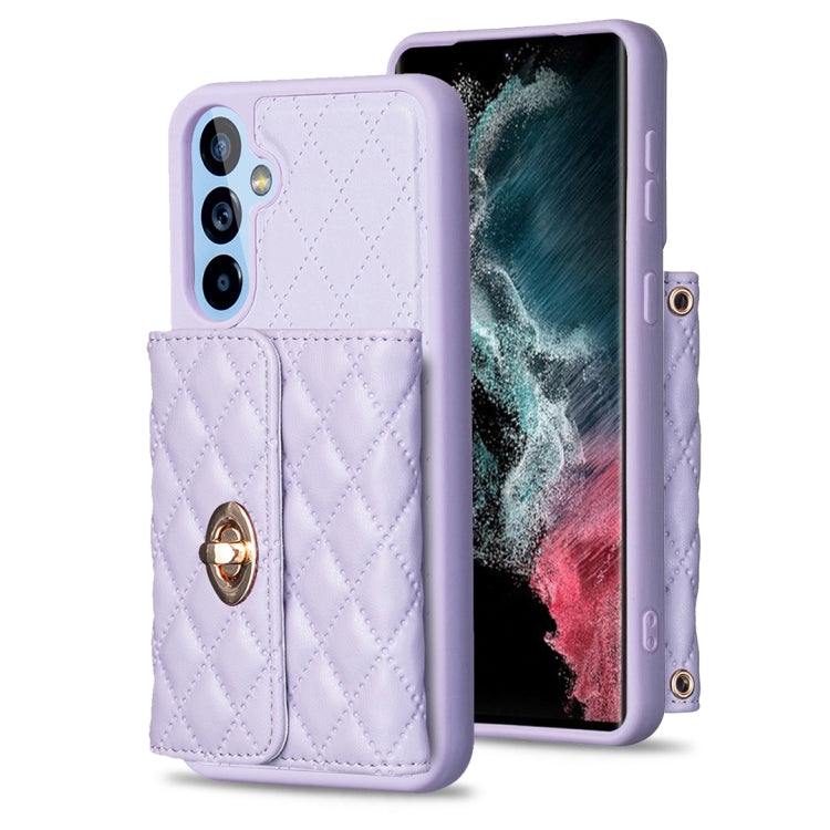 Custodia per telefono in pelle rombica a portafoglio con fibbia in metallo orizzontale, For Samsung Galaxy A53 5G, For Samsung Galaxy A54 5G