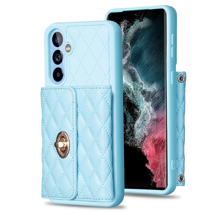 Custodia per telefono in pelle rombica a portafoglio con fibbia in metallo orizzontale, For Samsung Galaxy A53 5G, For Samsung Galaxy A54 5G