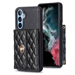 Custodia per telefono in pelle rombica a portafoglio con fibbia in metallo orizzontale, For Samsung Galaxy A53 5G, For Samsung Galaxy A54 5G