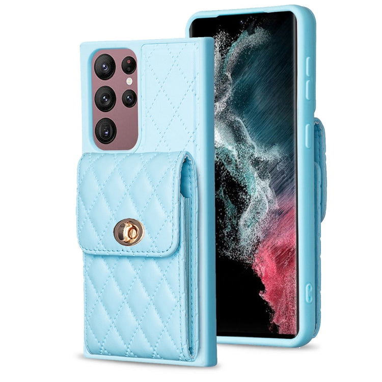 Custodia per telefono in pelle rombica a portafoglio verticale, For Samsung Galaxy S23+ 5G, For Samsung Galaxy S23 Ultra 5G, For Samsung Galaxy S22 Ultra 5G, For Samsung Galaxy S21 FE 5G