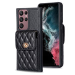 Custodia per telefono in pelle rombica a portafoglio verticale, For Samsung Galaxy S23+ 5G, For Samsung Galaxy S23 Ultra 5G, For Samsung Galaxy S22 Ultra 5G, For Samsung Galaxy S21 FE 5G