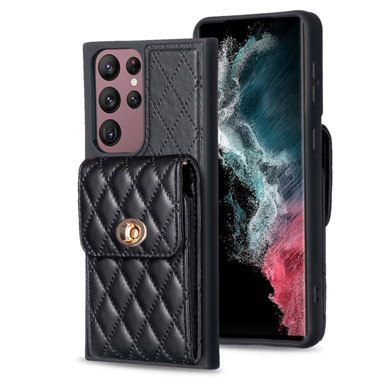 Custodia per telefono in pelle rombica a portafoglio verticale, For Samsung Galaxy S23+ 5G, For Samsung Galaxy S23 Ultra 5G, For Samsung Galaxy S22 Ultra 5G, For Samsung Galaxy S21 FE 5G
