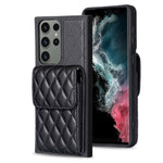 Custodia per telefono in pelle rombica a portafoglio verticale, For Samsung Galaxy S23+ 5G, For Samsung Galaxy S23 Ultra 5G, For Samsung Galaxy S22 Ultra 5G, For Samsung Galaxy S21 FE 5G