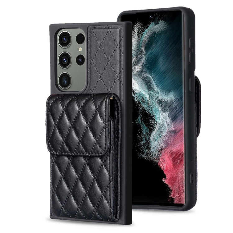 Custodia per telefono in pelle rombica a portafoglio verticale, For Samsung Galaxy S23+ 5G, For Samsung Galaxy S23 Ultra 5G, For Samsung Galaxy S22 Ultra 5G, For Samsung Galaxy S21 FE 5G