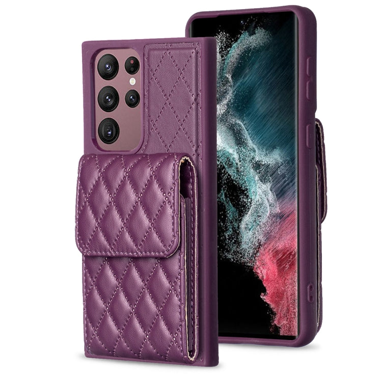 Custodia per telefono in pelle rombica a portafoglio verticale, For Samsung Galaxy S23+ 5G, For Samsung Galaxy S23 Ultra 5G, For Samsung Galaxy S22 Ultra 5G, For Samsung Galaxy S21 FE 5G