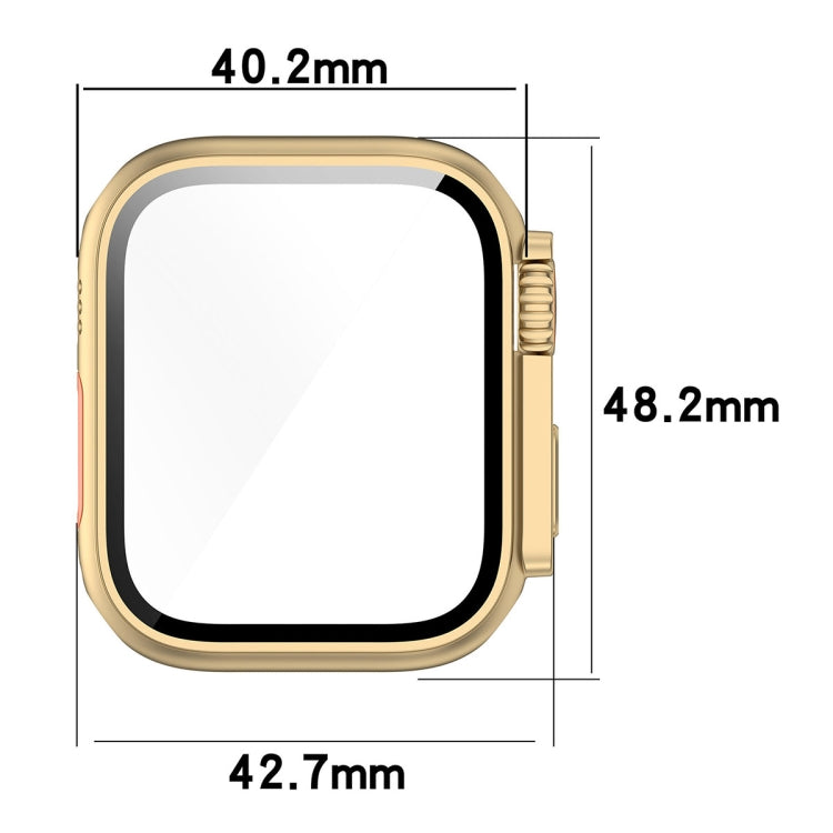 Custodia protettiva per orologio integrata con pellicola temperata + PC, For Apple Watch Series SE 2 / 6 / SE / 5 / 4 40mm, For Apple Watch Series 9 / 8 / 7 41mm, For Apple Watch Series SE 2 / 6 / SE / 5 / 4 44mm, For Apple Watch Series 9 / 8 / 7 45mm