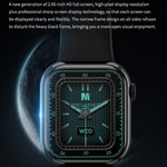 IW9 Smart Watch con schermo quadrato da 2,05 pollici supporta chiamate Bluetooth/monitoraggio dell'ossigeno nel sangue