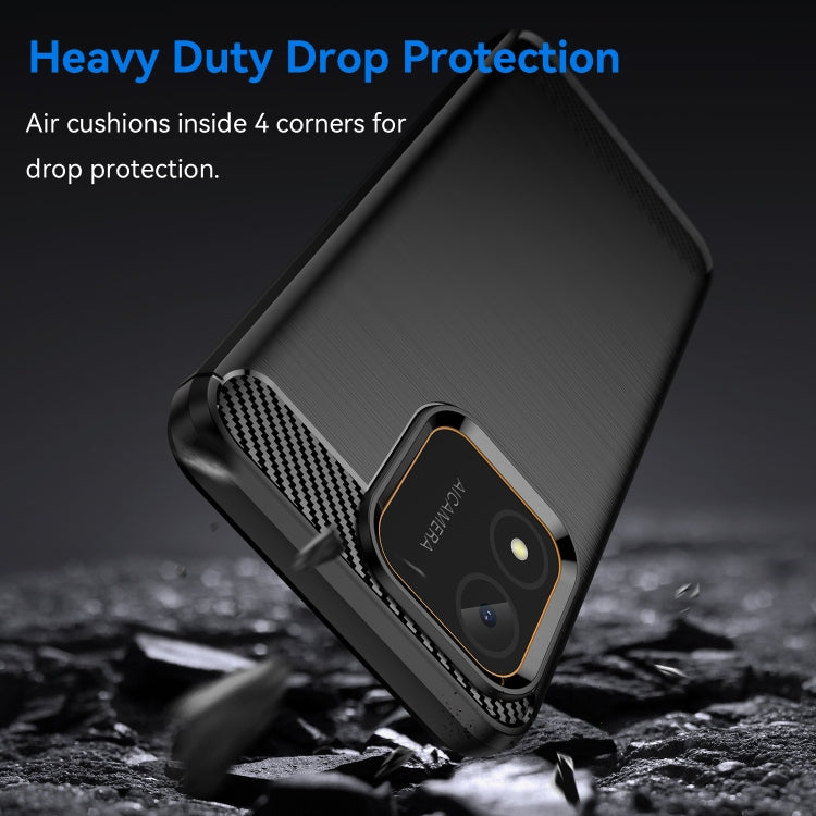 Custodia per telefono in TPU con trama spazzolata in fibra di carbonio, For Honor X5 4G, For OnePlus Ace 2V, For Samsung Galaxy M54 5G
