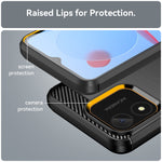 Custodia per telefono in TPU con trama spazzolata in fibra di carbonio, For Honor X5 4G, For OnePlus Ace 2V, For Samsung Galaxy M54 5G