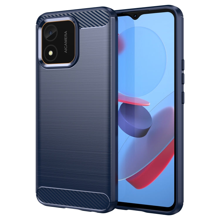 Custodia per telefono in TPU con trama spazzolata in fibra di carbonio, For Honor X5 4G, For OnePlus Ace 2V, For Samsung Galaxy M54 5G
