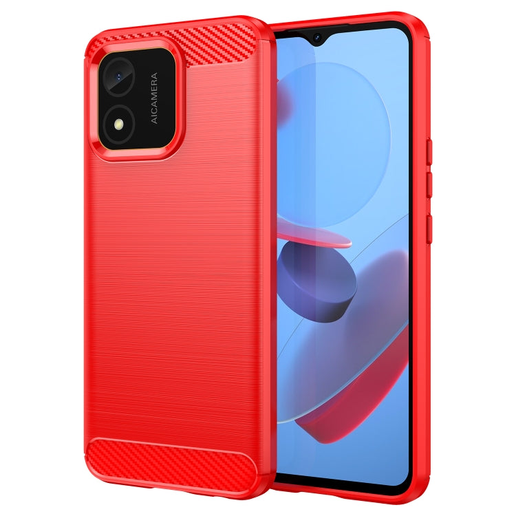 Custodia per telefono in TPU con trama spazzolata in fibra di carbonio, For Honor X5 4G, For OnePlus Ace 2V, For Samsung Galaxy M54 5G